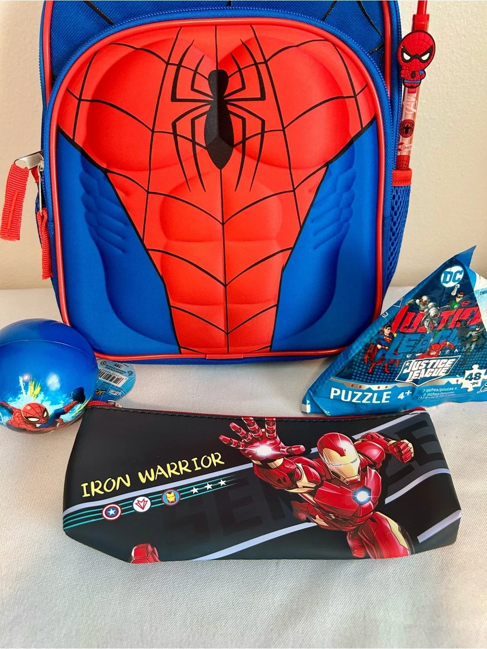 Kids Spider-Man Backpack Set in Red and Blue